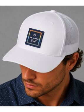Travis Mathew White Logo Flexfit Golf Hat